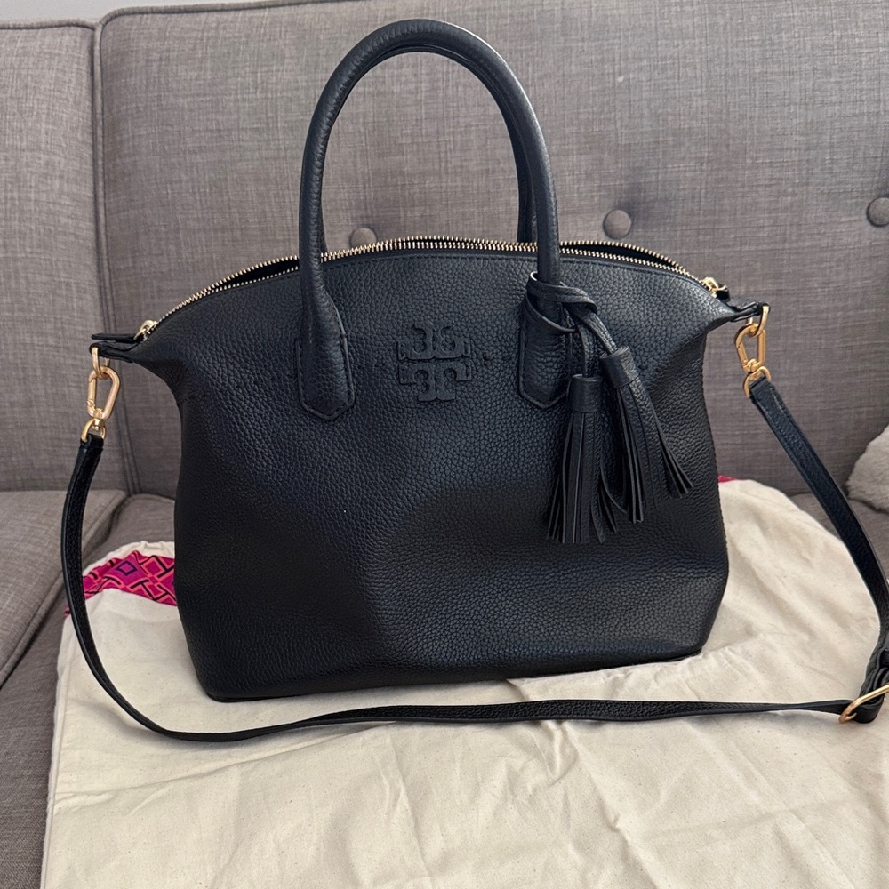 Tory Burch Black Leather satchel handbag